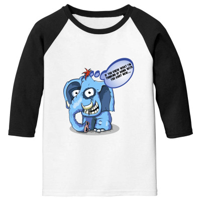 Funny Meme Elephant Sarcastic Meme Cartoon Funny Character T-shirt Youth 3/4 Sleeve Designed By Arnaldo Da Silva Tagarro