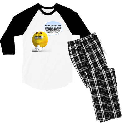 Funny Meme Cartoon Funny Character Meme T-shirt Men's 3/4 Sleeve Pajama Set Designed By Arnaldo Da Silva Tagarro
