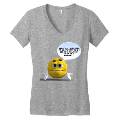 Funny Meme Character Cartoon  Joke T-shirt Women's V-neck T-shirt Designed By Arnaldo Da Silva Tagarro