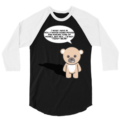 Funny Bear Cartoon Character Meme T-shirt 3/4 Sleeve Shirt Designed By Arnaldo Da Silva Tagarro