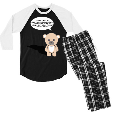 Funny Bear Cartoon Character Meme T-shirt Men's 3/4 Sleeve Pajama Set Designed By Arnaldo Da Silva Tagarro