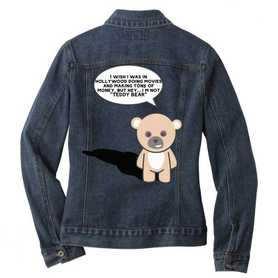 Funny Bear Cartoon Character Meme T-shirt Ladies Denim Jacket Designed By Arnaldo Da Silva Tagarro