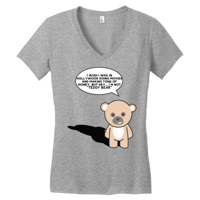 Funny Bear Cartoon Character Meme T-shirt Women's V-neck T-shirt Designed By Arnaldo Da Silva Tagarro