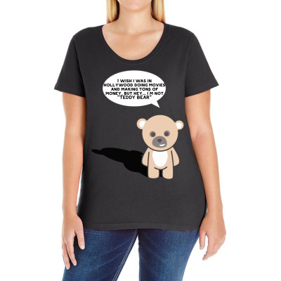 Funny Bear Cartoon Character Meme T-shirt Ladies Curvy T-shirt Designed By Arnaldo Da Silva Tagarro