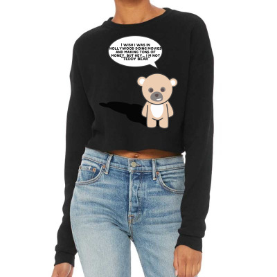 Funny Bear Cartoon Character Meme T-shirt Cropped Sweater Designed By Arnaldo Da Silva Tagarro