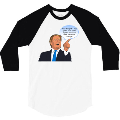 Trump Cartoon Funny Character Humor Meme T-shirt 3/4 Sleeve Shirt Designed By Arnaldo Da Silva Tagarro