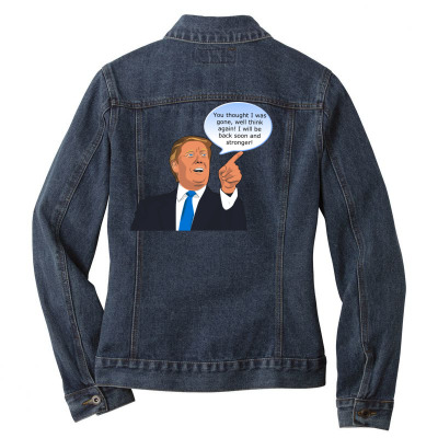 Trump Cartoon Funny Character Humor Meme T-shirt Ladies Denim Jacket Designed By Arnaldo Da Silva Tagarro