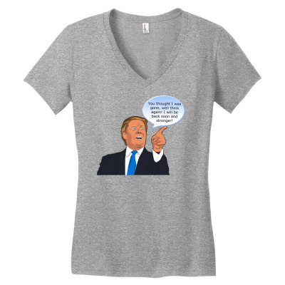 Trump Cartoon Funny Character Humor Meme T-shirt Women's V-neck T-shirt Designed By Arnaldo Da Silva Tagarro