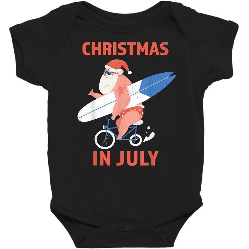 Longboard Santa Christmas In July T Shirt Baby Bodysuit | Artistshot