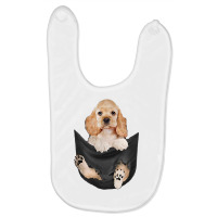 Dog Lovers Gifts Cocker Spaniel In Pocket Funny Dog Face T Shirt Baby Bibs | Artistshot