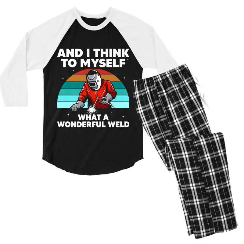 Welder Best Welding Art Arc Welder Pipeliner Ironworker Men's 3/4 Sleeve Pajama Set | Artistshot