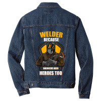 Welder Best Welding Art Welder Steelworker Ironworker Pipeline Men Denim Jacket | Artistshot