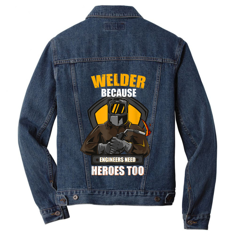 Welder Best Welding Art Welder Steelworker Ironworker Pipeline Men Denim Jacket | Artistshot