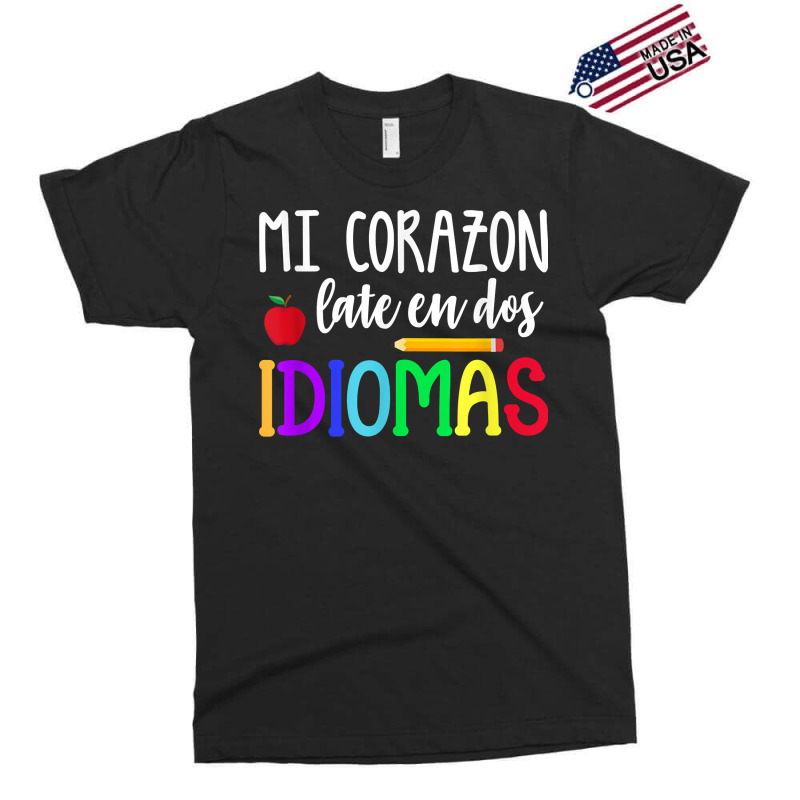 Mi Corazon Late En Dos Idiomas Bilingual T Shirt Exclusive T-shirt by caroldian | Artistshot