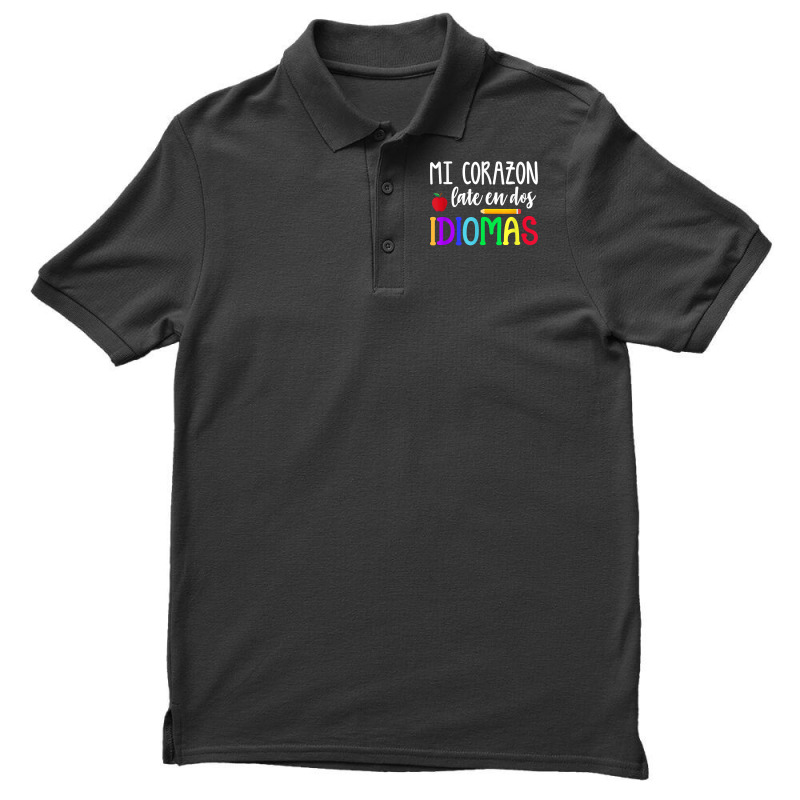 Mi Corazon Late En Dos Idiomas Bilingual T Shirt Men's Polo Shirt by caroldian | Artistshot