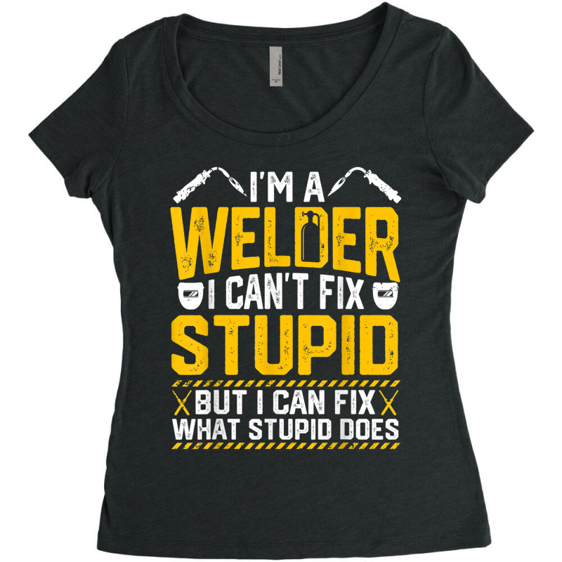 Welder Cool Welding Art For Welder Iron Worker Pipeliner Women's Triblend Scoop T-shirt by urethrapricey | Artistshot