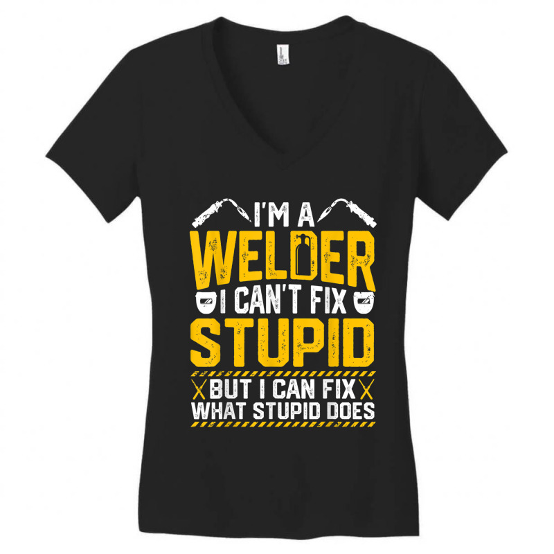 Welder Cool Welding Art For Welder Iron Worker Pipeliner Women's V-Neck T-Shirt by urethrapricey | Artistshot