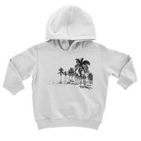 Nature Beauty Beach Mountain Palm Tree   Ocean Parasol Sea T Shirt Toddler Hoodie | Artistshot