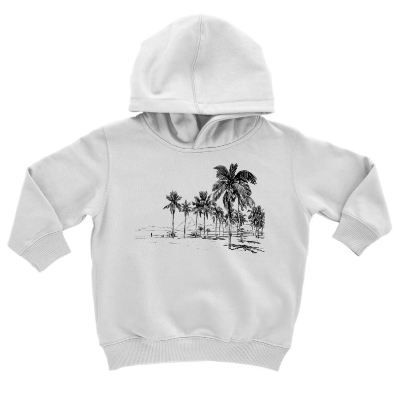 Nature Beauty Beach Mountain Palm Tree   Ocean Parasol Sea T Shirt Toddler Hoodie by caroldian | Artistshot