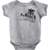 Nature Beauty Beach Mountain Palm Tree   Ocean Parasol Sea T Shirt Baby Bodysuit | Artistshot