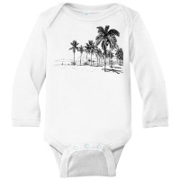 Nature Beauty Beach Mountain Palm Tree   Ocean Parasol Sea T Shirt Long Sleeve Baby Bodysuit | Artistshot