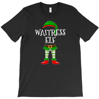 Waitress Elf Matching Family Christmas T-shirt Designed By Ati Tartini