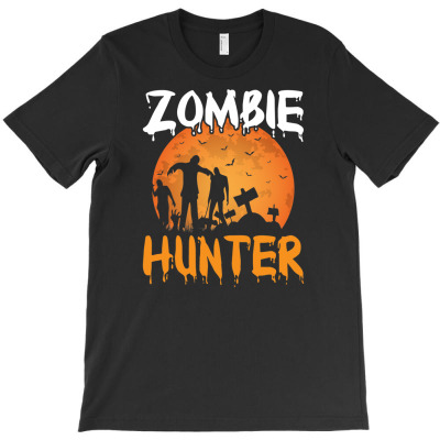Zombie Hunter Funny Halloween Party Costume Gift T-shirt Designed By Ati Tartini