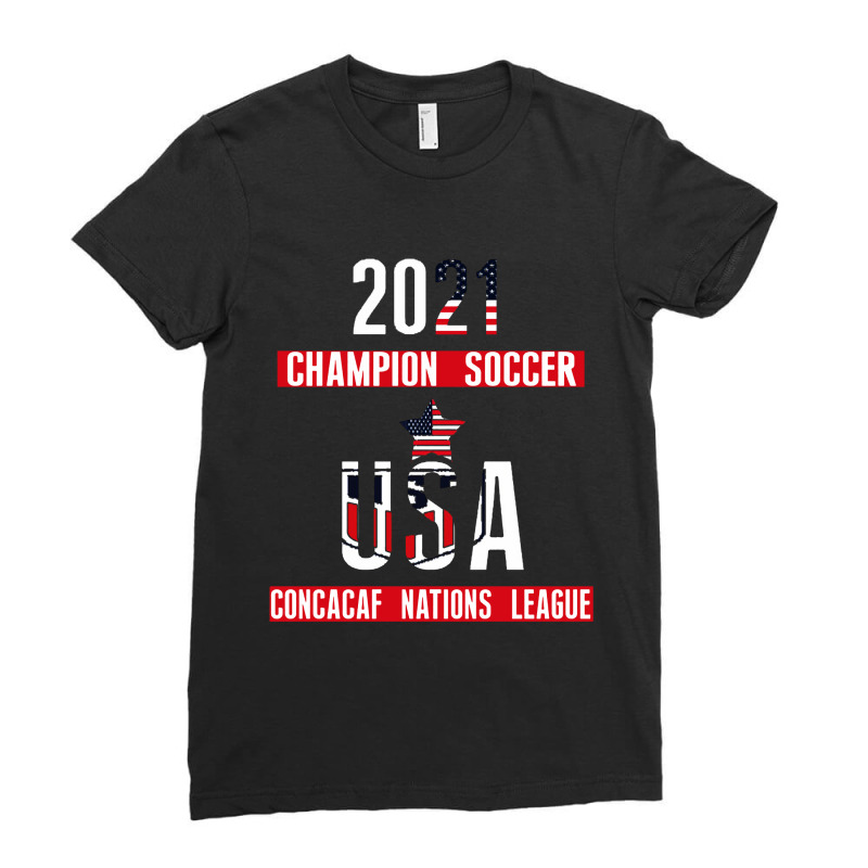 Usa Champion Concacaf Nations League 2021 Ladies Fitted T-Shirt by Gelica Hits | Artistshot