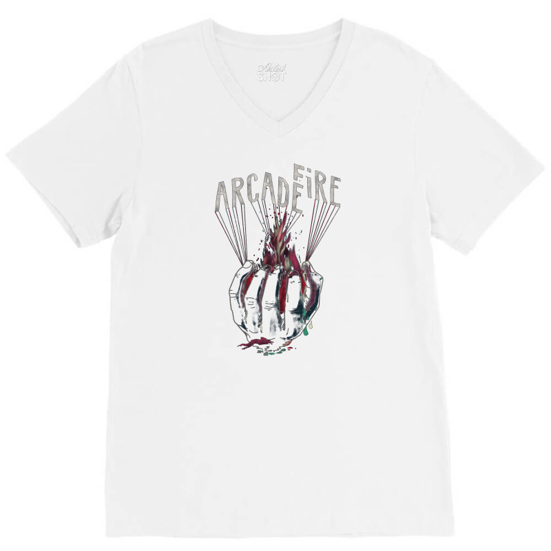 Arcade Fire Hand V-Neck Tee by kaaspi | Artistshot