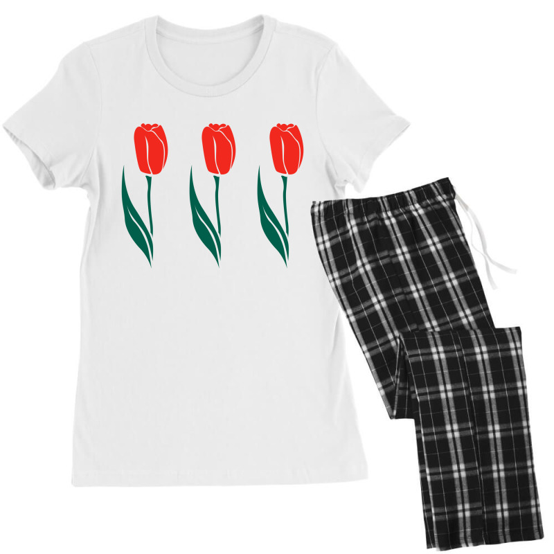 Three Red Tulips Women's Pajamas Set by blackacturus | Artistshot