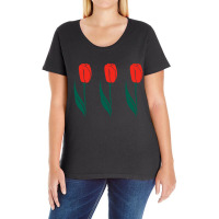 Three Red Tulips Ladies Curvy T-shirt | Artistshot