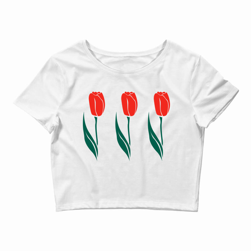 Three Red Tulips Crop Top by blackacturus | Artistshot