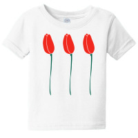 Three Red Tulips Baby Tee | Artistshot