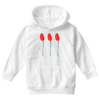 Three Red Tulips Youth Hoodie | Artistshot