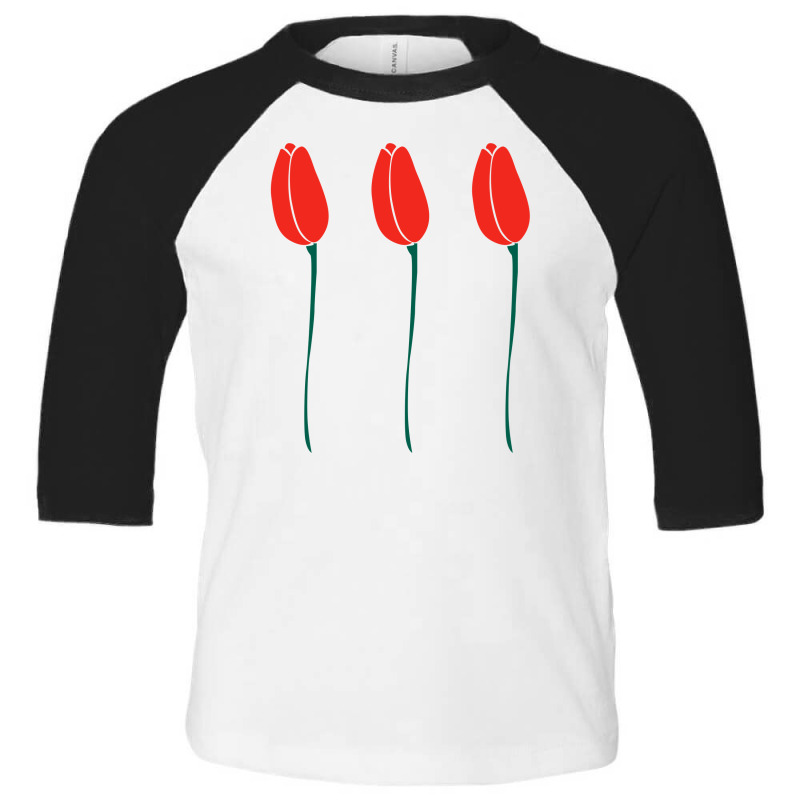 Three Red Tulips Toddler 3/4 Sleeve Tee by blackacturus | Artistshot