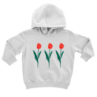 Three Red Tulips Toddler Hoodie | Artistshot