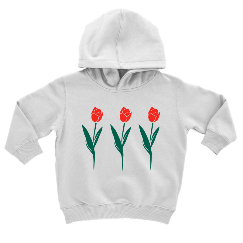 Three Red Tulips Toddler Hoodie by blackacturus | Artistshot