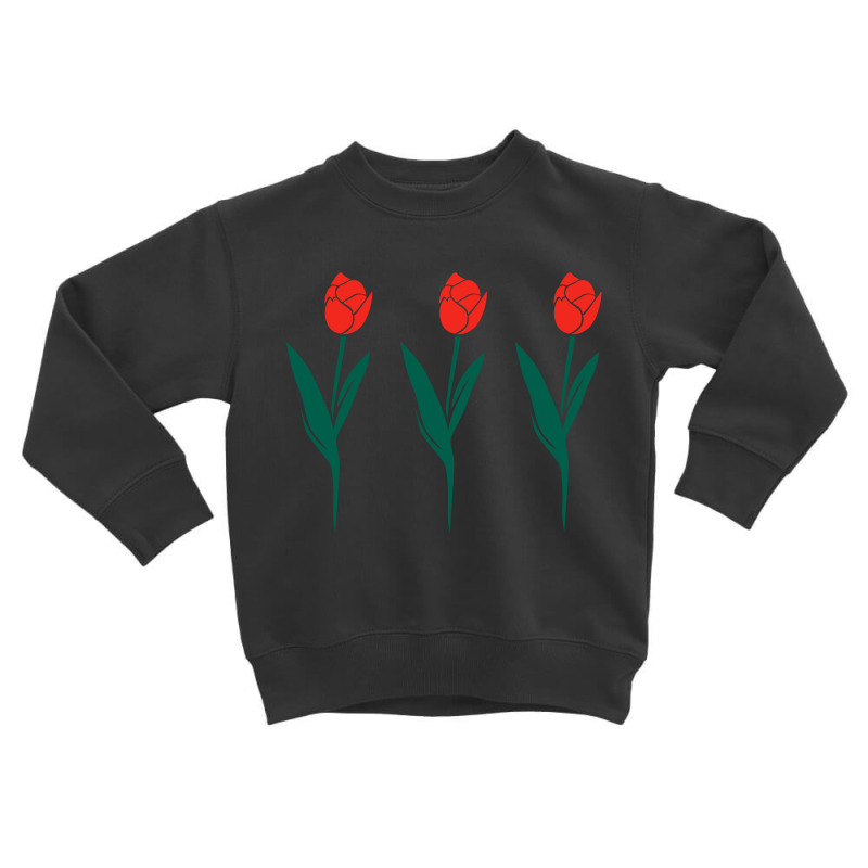 Three Red Tulips Toddler Sweatshirt by blackacturus | Artistshot