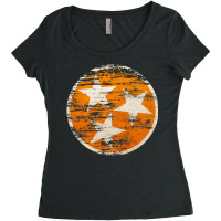 Distressed Tn Orange & White State Flag Vintage Tennessee Premium T Sh Women's Triblend Scoop T-shirt | Artistshot