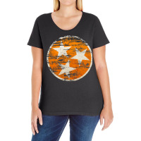 Distressed Tn Orange & White State Flag Vintage Tennessee Premium T Sh Ladies Curvy T-shirt | Artistshot