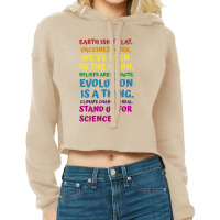 Earth Isn't Flat Stand Up For Science Real Earth Day Cropped Hoodie | Artistshot