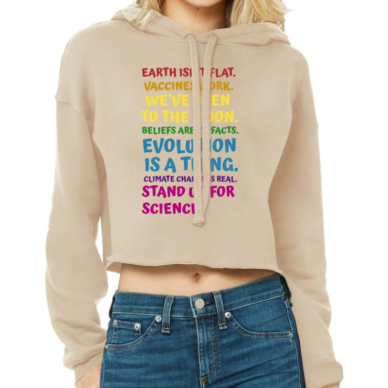 Earth Isn't Flat Stand Up For Science Real Earth Day Cropped Hoodie by coşkun | Artistshot