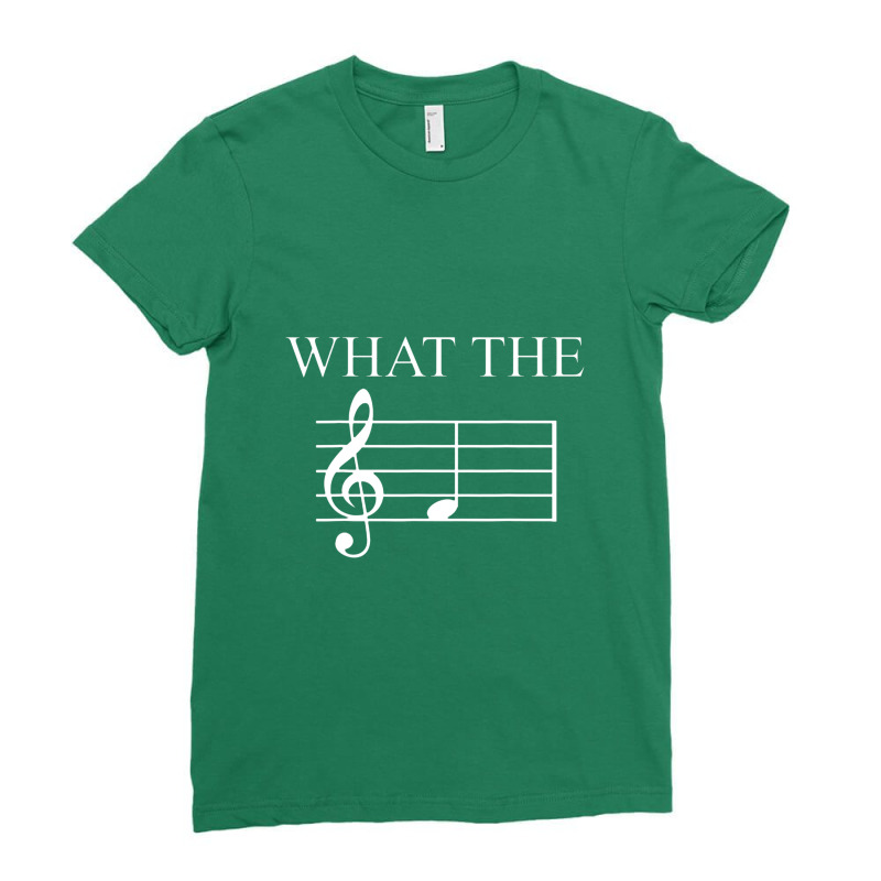 What The F Note Key Music Humor Gift Ladies Fitted T-Shirt by jeniperlopes | Artistshot