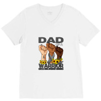 Womens Hand Dad Of A Warrior Corticalisual Impairment V-neck Tee | Artistshot