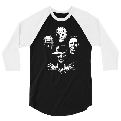 Horror Icons 3/4 Sleeve Shirt Designed By Monzart