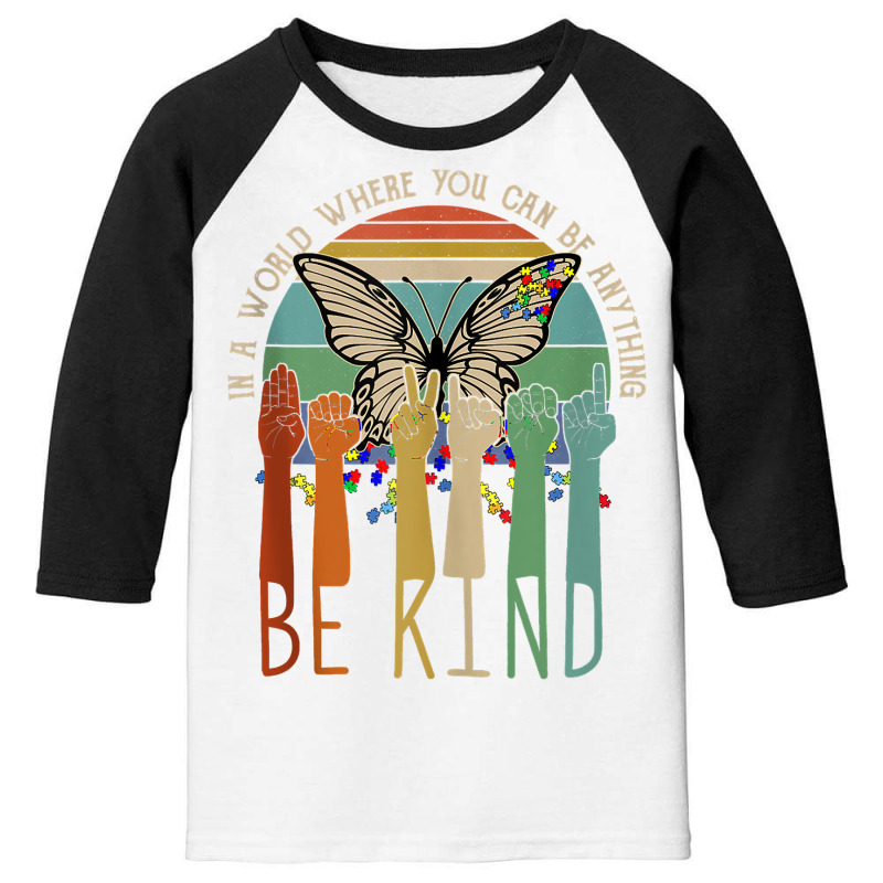 Be Kind Sign Language Hand Talking Teachers Autism Awareness Tank Top Youth 3/4 Sleeve by caroldian | Artistshot