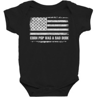 Corn Pop Was A Bad Dude Meme Vintage Us Flag T Shirt Baby Bodysuit | Artistshot