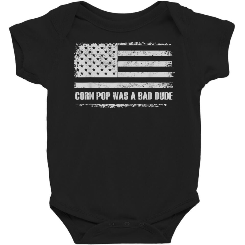 Corn Pop Was A Bad Dude Meme Vintage Us Flag T Shirt Baby Bodysuit | Artistshot