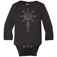 Classic Viking Symbols Compass Vegvisir Nordic (on Back) Zip Hoodie Long Sleeve Baby Bodysuit | Artistshot