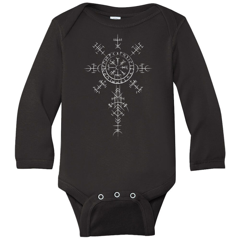 Classic Viking Symbols Compass Vegvisir Nordic (on Back) Zip Hoodie Long Sleeve Baby Bodysuit by jacolepachew | Artistshot